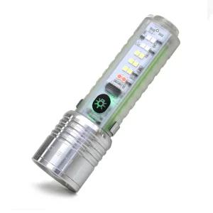 비센드 고휘도 휴대용 클립 LED 손전등 UV 후레쉬 충전식 미니 랜턴 T50