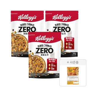 켈로그 NEW 프로틴 그래놀라 제로슈거 350g, 3개+증정(카라멜&피칸 프로틴 딜라이트 5