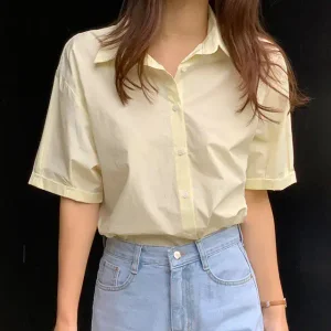 워터 롤업 반팔 셔츠 여름 여성 데일리 여름셔츠 시원한 데이트룩