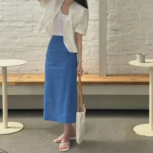 멜루아 린넨 스커트 여름 여성 데일리 여름치마 빅사이즈 데이트룩