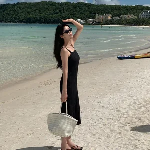 링키 뷔스티에 롱 원피스 여름 여성 데이트룩 여름원피스 시원한