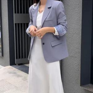 칼튼 스티치 싱글 자켓 봄 여성 봄자켓 봄아우터 출근룩 데이트룩