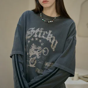 윌리 레이어드 피그먼트 롱슬리브 스모크블랙