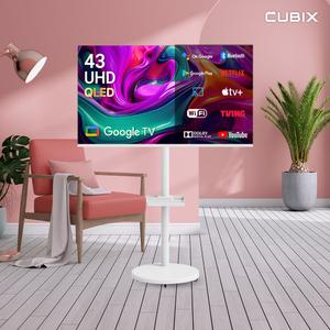 [으뜸효율]무빙큐빅스 화이트에디션 43인치 QLED 4K UHD 삼탠바이미 퍼스트셋트 이동식