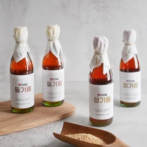 100%통깨 고소담 참기름 들기름 350ml 2개