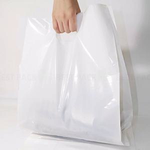 PE화이트 무지 옆폭 비닐쇼핑백 (100매) 5종 일반/두꺼운 흰색 봉투 베이커리 홍보 판촉