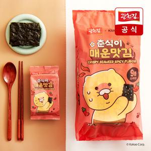 [소비기한25.12.25이후][광천김] 카카오 춘식이 도시락김 매운맛 9+9 총19봉