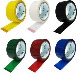 금성 OPP테이프 칼라 컬러 박스테이프 48mm X 40m 1박스(50개) 빨간색,초록색,파란색,흰색,검정색,노란색