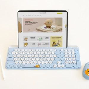 카카오프렌즈 블루투스 무선 겸용 키보드마우스 세트 멀티페어링 PC 노트북 태블릿 패드 맥북 연결