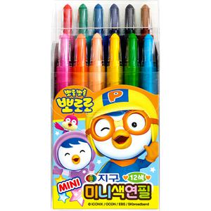 지구화학 뽀로로 미니 색연필 12색 샤프식 선명한 발색 돌려쓰는 색연필