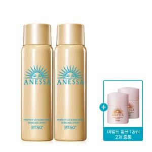 아넷사 퍼펙트 UV 선스크린 스킨케어 스프레이 NA 60g 2개 + 마일드 밀크 12ml 2개