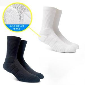 두꺼운 쿠션 양말 5P 헬스 운동 축구 골프 등산 라이딩 화이트 블랙 M L XL