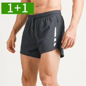 1+1 여름 트레이닝 3부 밴딩 남자반바지 러닝 마라톤 헬스바지 운동복 냉감 스포츠반바지