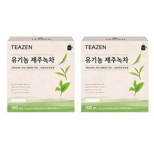 티젠 유기농 제주녹차 100티백 2개