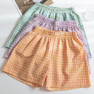 3종세트 여성 순면 잠옷 반바지 여름 파자마 트렁크팬츠 3부
