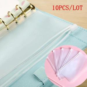 방수 PVC 현금 봉투 바인더 포켓, 노트북 플래너 여행 지퍼 파우치, A6, 6 홀 10 개