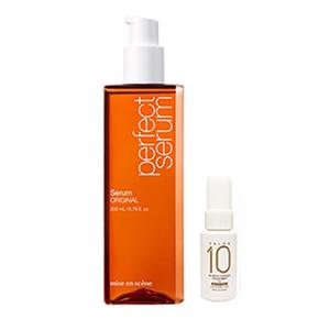 미쟝센 퍼펙트 세럼, 오리지널, 200ml, 1개 + 살롱10 노워시 극손상 앰플, 트리트먼트, 30ml, 1개