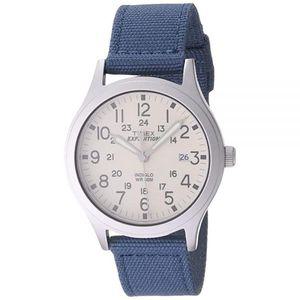 Timex 남녀 공용 익스페디션 블루/네추럴 나일론 스트랩 와치