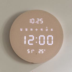 플라이토 무선 루나 데이 온습도 LED 벽시계 29cm / 포토상품평
