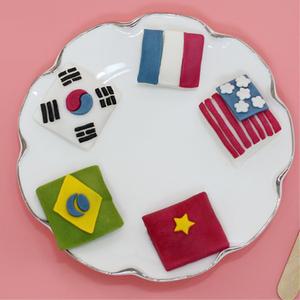 다문화 국기떡만들기 14개분량 초등 반달 요리키트 DIY세트 요양원 복지관
