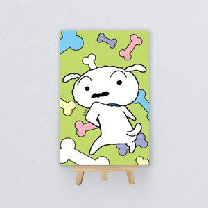 DIY이젤형 짱구 보석십자수 10x15cm 흰둥이 댄스