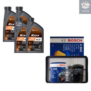 QM6 2.0 가솔린 킥스 PAO C2 C3 0W30 4L SP 보쉬 필터 엔진오일세트