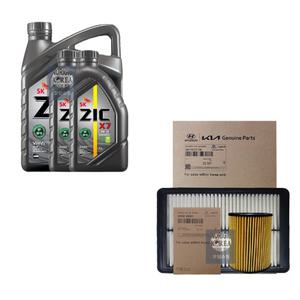 SK지크 더뉴그랜저IG 2.5 가솔린 지크 X7 5W30 6L SP 순정 필터 엔진오일세트
