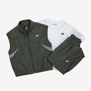 뉴발란스키즈(NB Kids) STREET CREW조끼 풀집업 3pcs 우븐셋업 NK9YF1211UKhaki