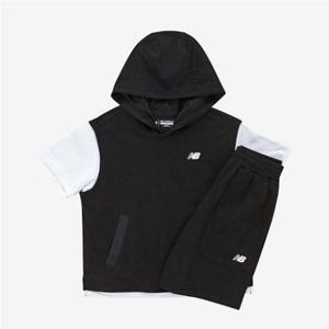 뉴발란스키즈(NB Kids) KIDS RIDER반팔 레이어드 후드 베스트 2p셋업 NK9YF2601UBlack