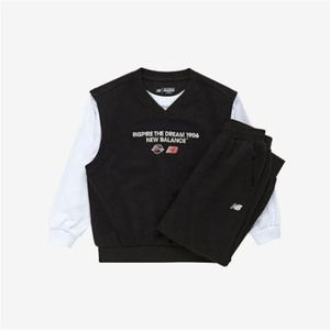 뉴발란스키즈(NB Kids) ESSENTIAL브이넥 페이크 레이어드 2PCS 셋업 NK9YF1105UBlack