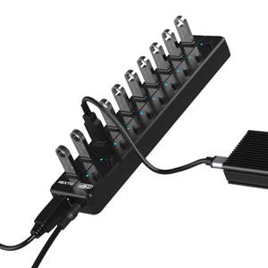 NEXT-710U3 유우젠 5Gbps 10포트 USB 허브 / 케이블 60cm/ 아답터 포함 유전원 / 개별 전원 스위치