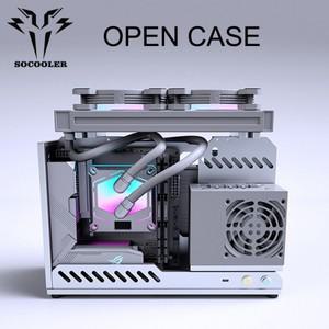 Socooler ITX 휴대용 랙 케이스 오픈 프레임 DIY 게임용 컴퓨터 미니 항공 알루미늄 SFX G1