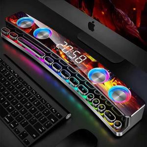 PC 2.1채널 무선 게임 블루투스 스피커 USB 3D 스테레오 서브우퍼 홈 실내 사운드 바 컴퓨터 라우드 SOAIY