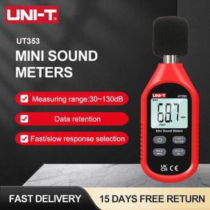 UNI T 디지털 데시벨 미터 UT353 사운드 레벨 미터 백라이트 LCD 디스플레이가있는 산업용/가정용 미니 소음 측정기