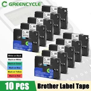 GREENCYCLE 브라더 P-터치 PTH110 라벨 프린터용 테이프 Tze-231 221 241 335 호환 5/10PK 231 12mm
