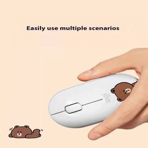 로지텍 페블 M350 무선 블루투스 마우스, 음소거 슬림 블루투스 마우스, 노트북 PC 사무실 홈 라인 프렌즈