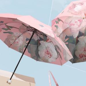 양면 명화 양산 거꾸로양우산 자외선차단 암막3중 플라워 양산 케이스포함 3color
