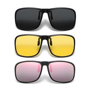 선글라스에 클립을 뒤집기 낚시 편광 된 남자 Photochromic UV400 여성 야간 운전 태양 안경 색상 렌즈
