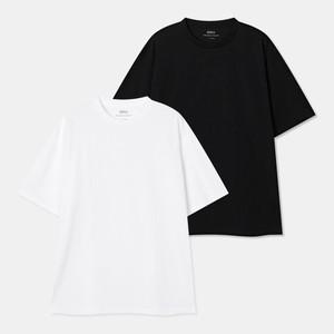 1+1스파오 쿨코튼 오버핏 반팔 티셔츠 2p 세트 SPRWEA9A03