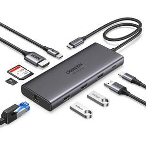 [미국배송] UGREEN REVODOK PRO 109 USB C 허브 9인치 10GBPS 3.2 및 USBA 4K HDMI 100W 전원 공급 MACBOOK PRO /AIR IPHONE 16 15 PRO /PRO MAX THINKPAD 등을 위한 SD /TF 카드 리더 기가비트 이더넷.