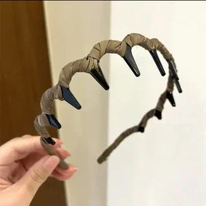간단한 헤어 밴드 여성용 페이스 워시 톱니 머리핀 미끄럼 부러진 머리 압력 헤어 프렌치 머리띠