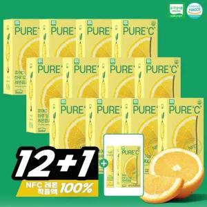델잇 유기농 레몬즙 (12 +1) 박스 총195포 NFC 레몬 착즙 100% 원액 액상 주스 [스페인산]