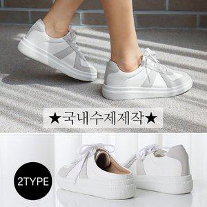 [바닐라슈] 바운스 소재콤비 키높이 블로퍼스니커즈(4cm)