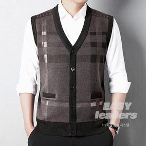 남자 나시 중장년 니트 겨울 남성 가디건 코트 시니어 조끼 가을 도톰 EY4