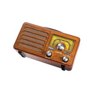 [BZJKU1QS_4B]휴대용 스피커 Brown / 레트로 라디오