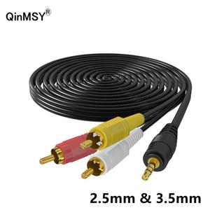 1 5m/ /10m 3 5mm 2 5mm 잭 플러그 남성 3RCA 남성 어댑터 음악 오디오 비디오 AUX 케이블 와이어 코드 스피커 노트북 DVD TV