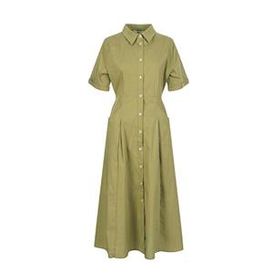 [인디안]올리비아로렌 셔츠 카라 풀오픈 원피스 VOCOA4M6216