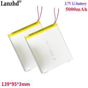 3.7V 리튬 폴리머 배터리  5000mah  10.1 인치 태블릿 학습 기계용  3195139 139x95x3mm