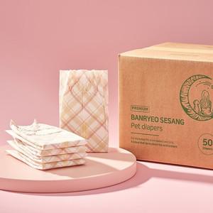 반려세상 암컷 애견 강아지 기저귀 50매 대용량 생리대 팬티