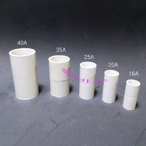 35A 단소켓 PVC 파이프 연결 일자 소켓 이음부속-1개
